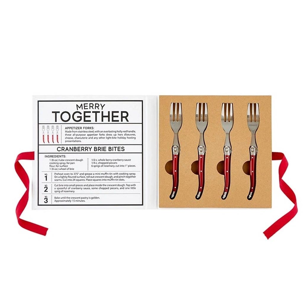Red Charcuterie Forks Gift Box - Set of 4