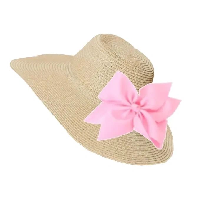 The Chatham Straw Hat with Interchangeable Light Pink Bow