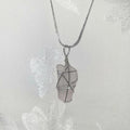 Wire Wrapped Seaglass Necklace 18" - Light Pink