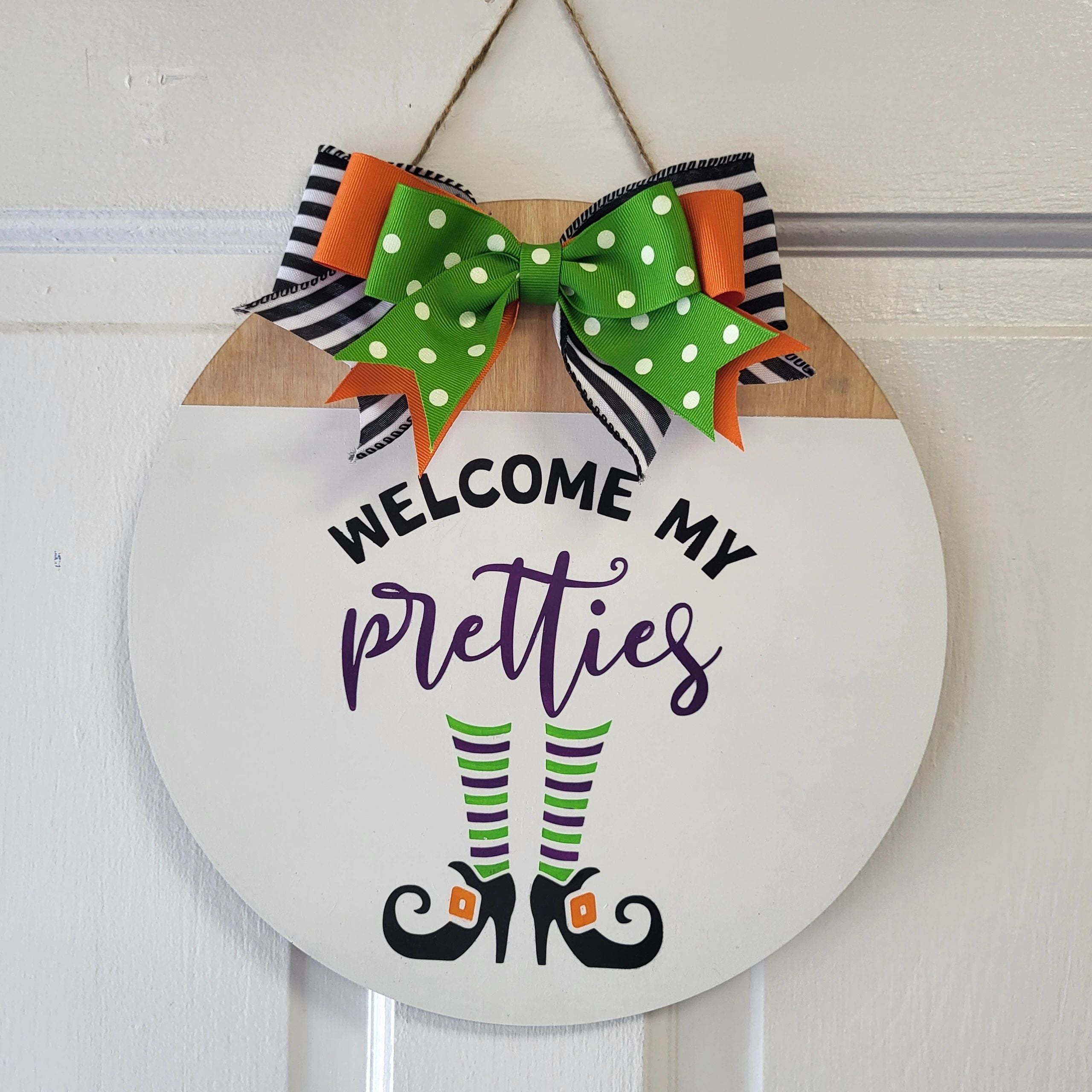 Welcome My Pretties Halloween Front Door Sign 12"