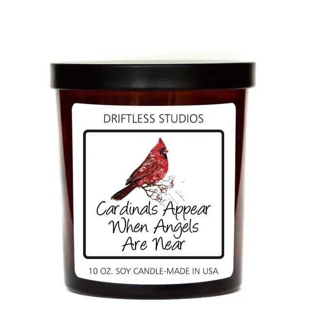Cardinals Appear when Angels are Near Soy Wax Candle Spiced Red Apple 10oz.