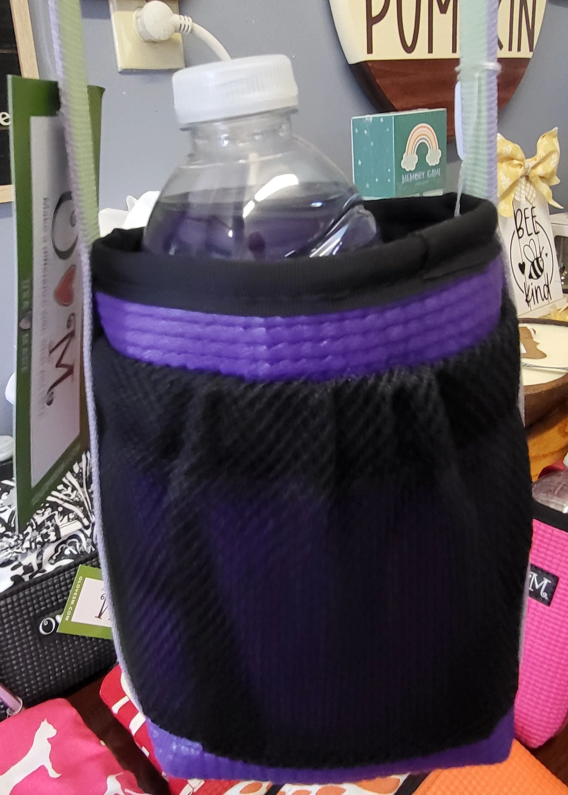 Cross Body Water Bottle Holder in Purple