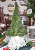Green Crocheted Gnome 7"x12"