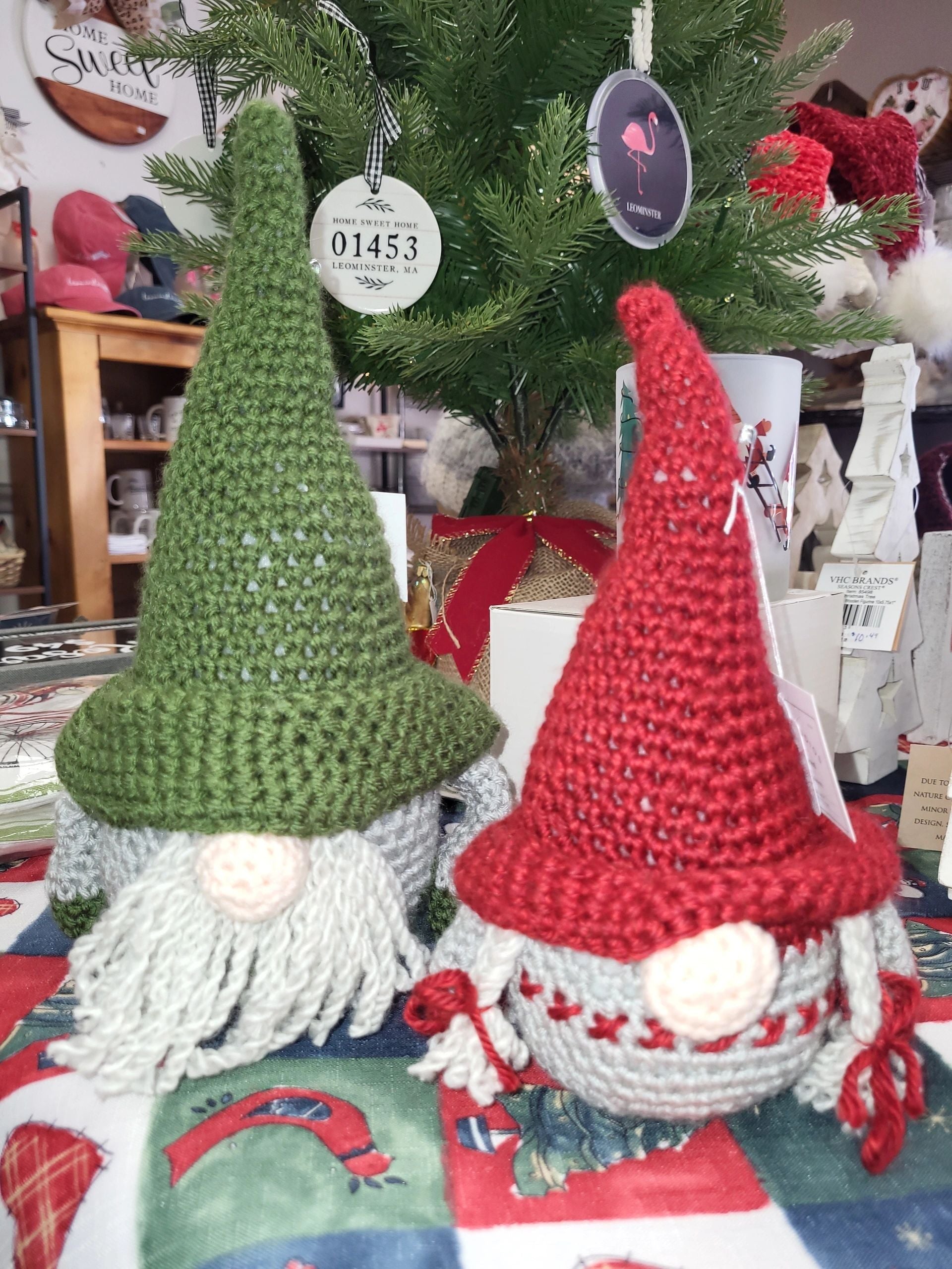 Green Crocheted Gnome 7"x12"