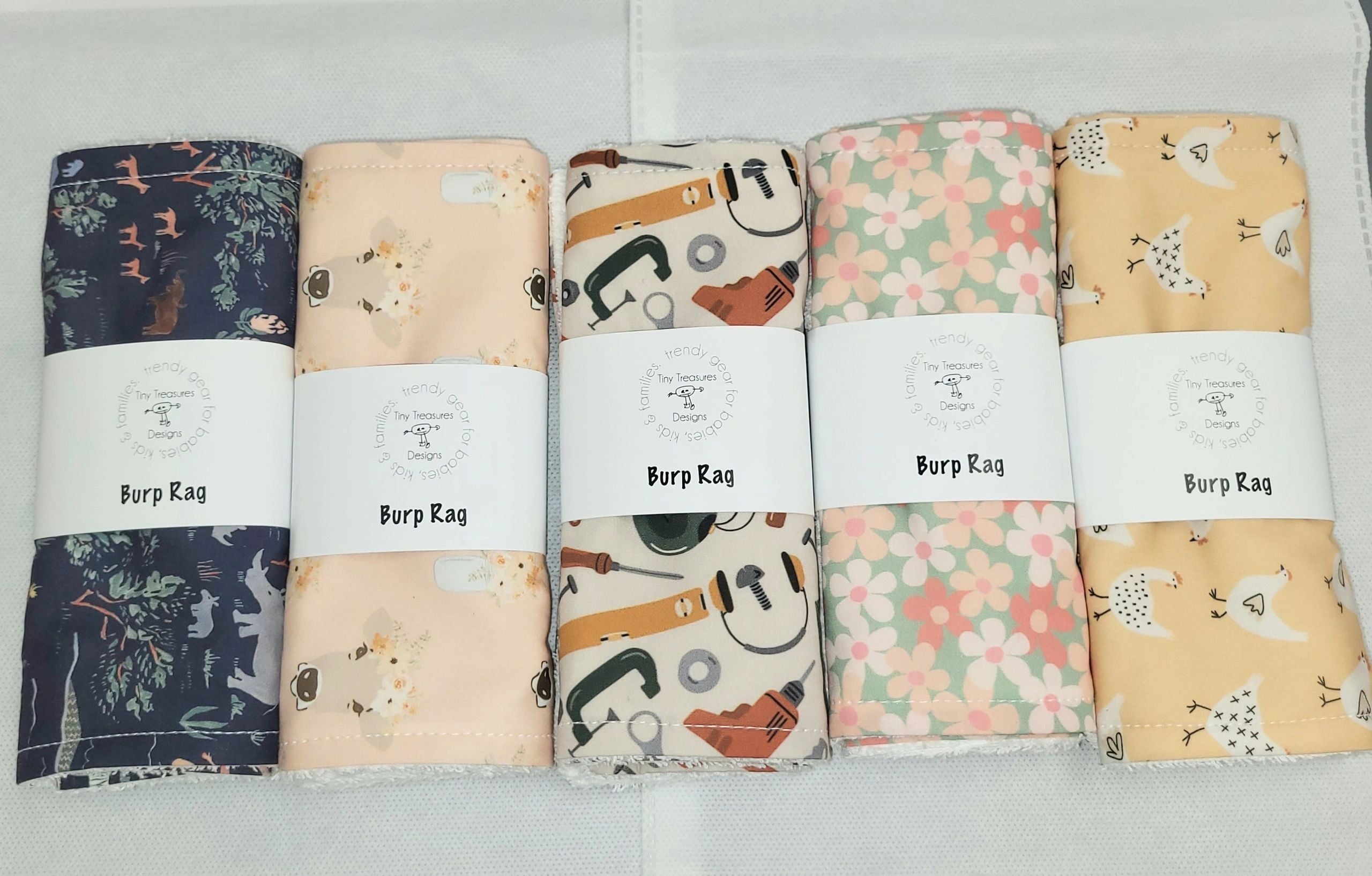 Cotton Terry Cloth Burp Rag with Tools