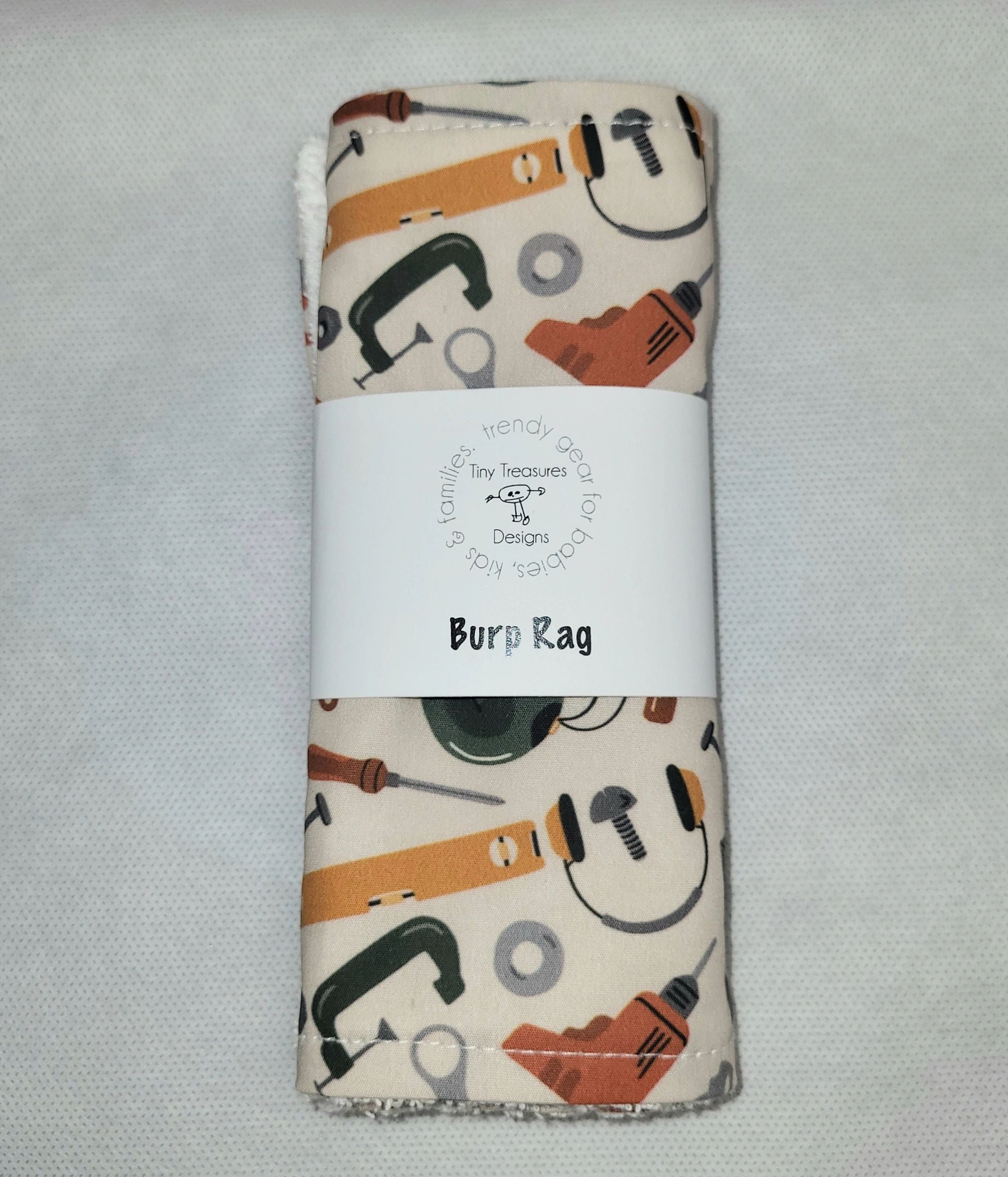 Cotton Terry Cloth Burp Rag with Tools