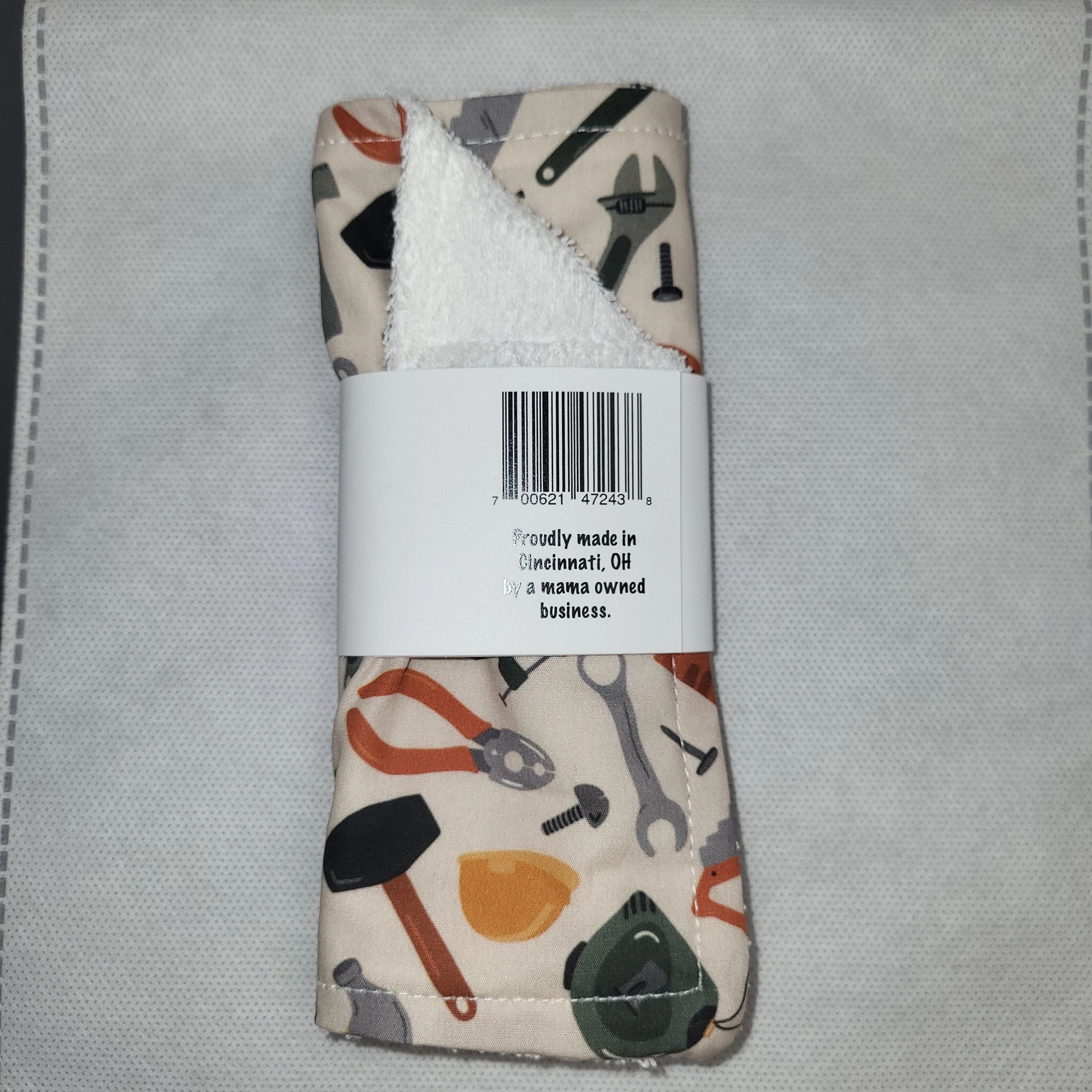 Cotton Terry Cloth Burp Rag with Tools