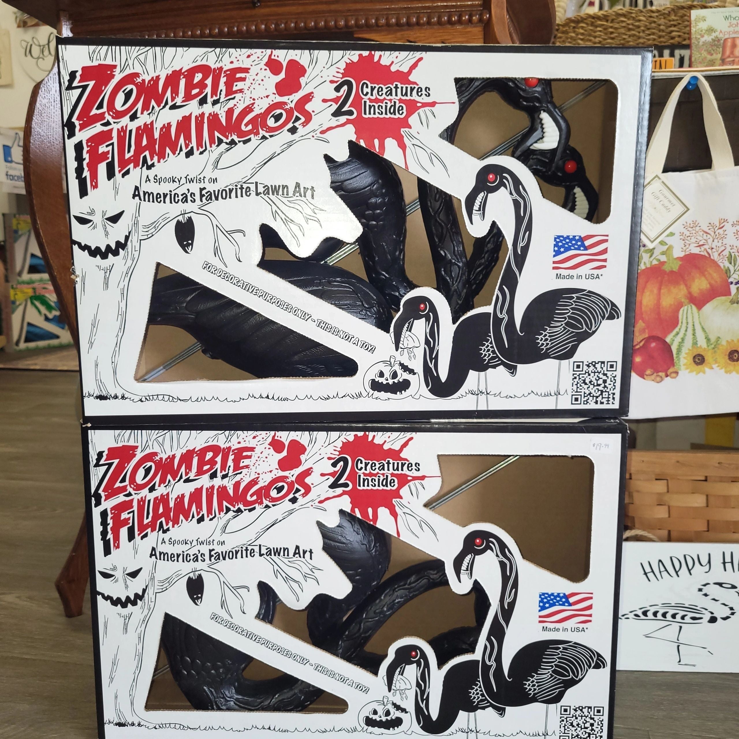 Zombie Flamingo Original Lawn Art - 2PK