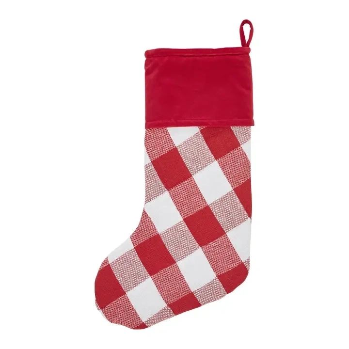 Large Red Check Stocking 12x20
