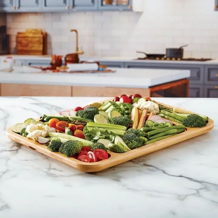 Make & Take Bamboo Charcuterie Board 12" x 16" with Lid