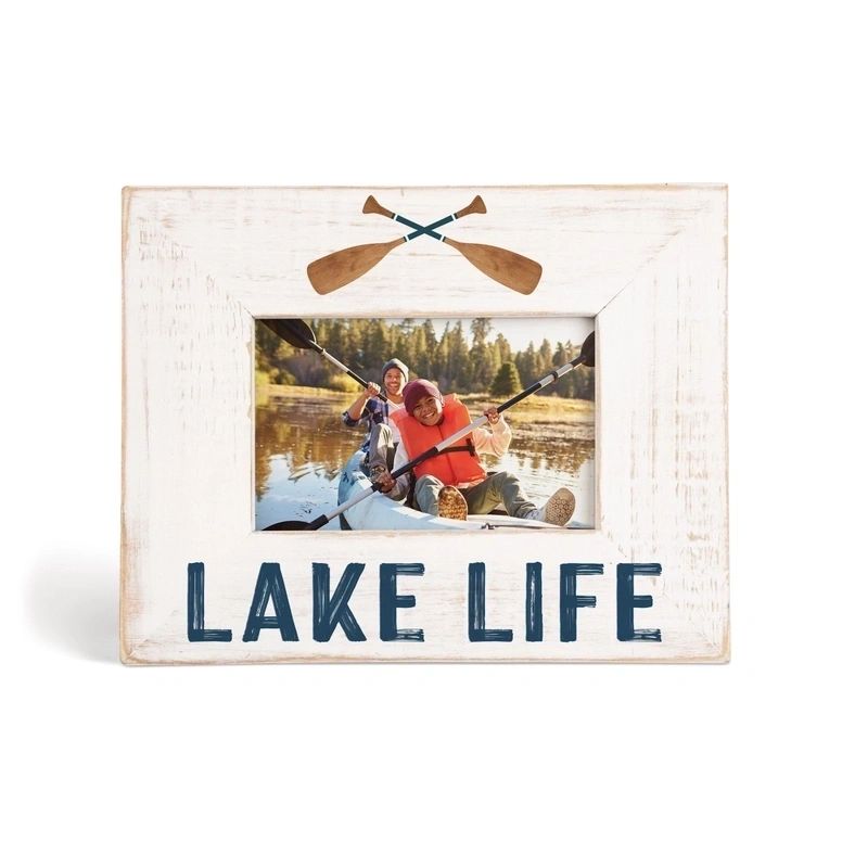 Lake Life White Wood Photo Frame (4x6 Photo) - Potpourri Gift Shop