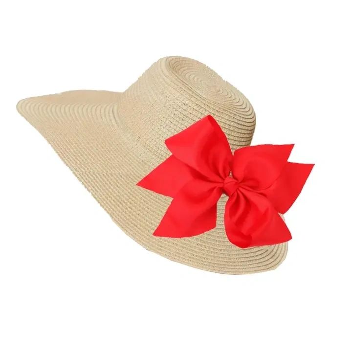 The Chatham Straw Hat with Interchangeable Red Bow