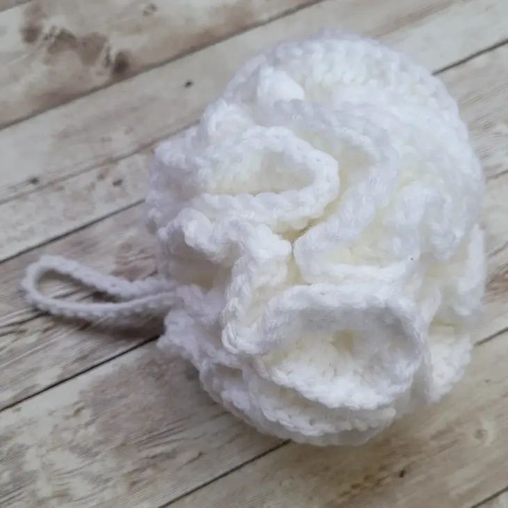 White Shower & Bath Puff