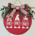 Ho Ho Ho Christmas Gnome Front Door Sign 12"