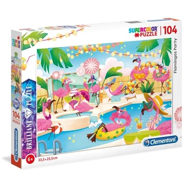 SuperColor Flamingos 104 Pc Puzzle