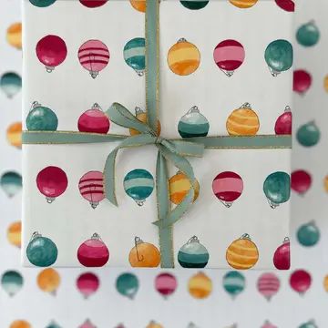 Christmas Ornament Double - Sided Wrapping Paper Roll - Potpourri Gift Shop