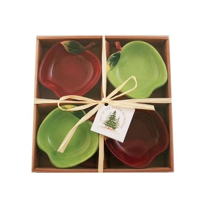 Red & Green Apple Mini Bowls - Set of 4