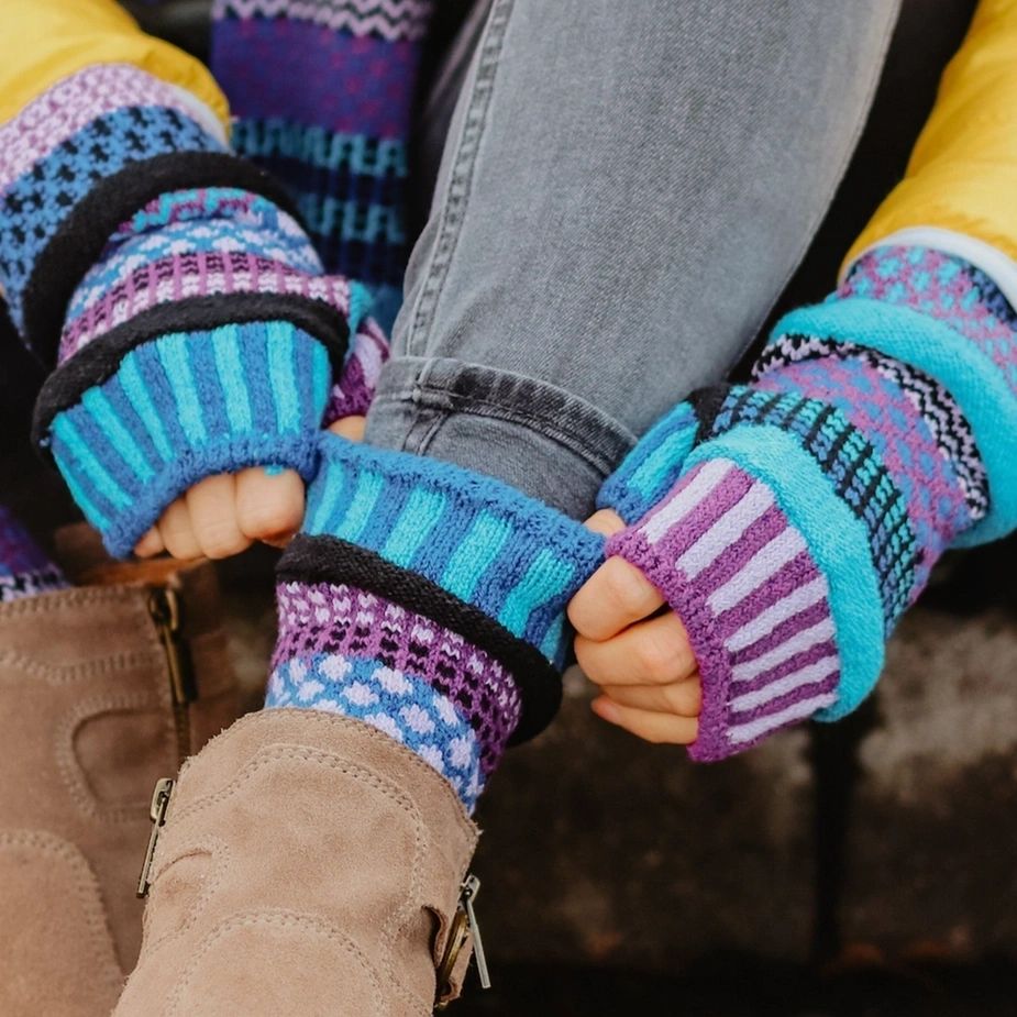 Fingerless Mittens - Raspberry
