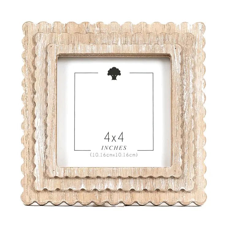 Wood Picture Frame Scallop Brown - Potpourri Gift Shop
