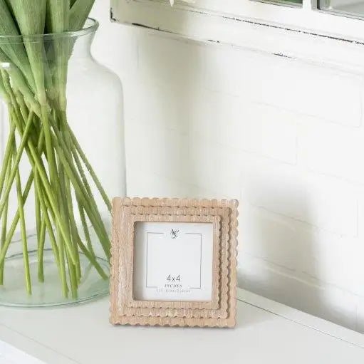 Wood Picture Frame Scallop Brown - Potpourri Gift Shop