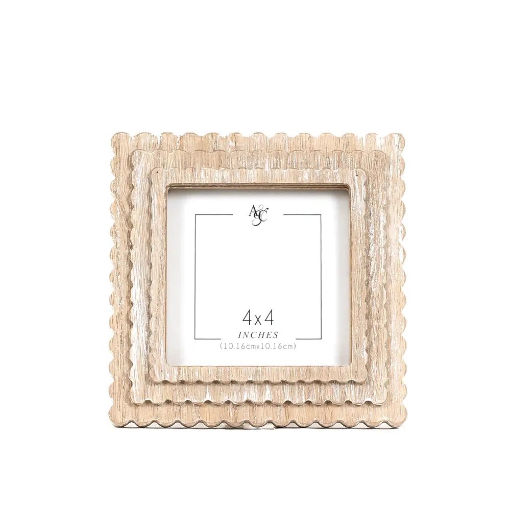 Wood Picture Frame Scallop Brown - Potpourri Gift Shop