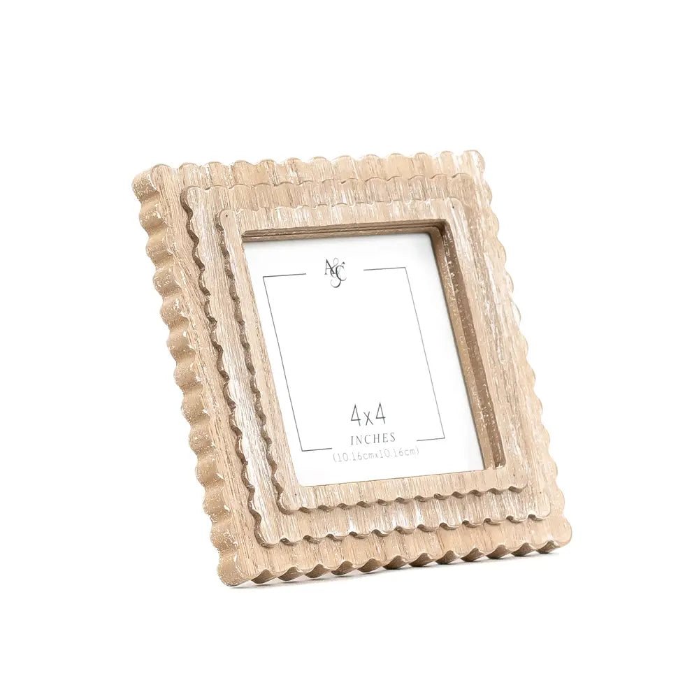 Wood Picture Frame Scallop Brown - Potpourri Gift Shop