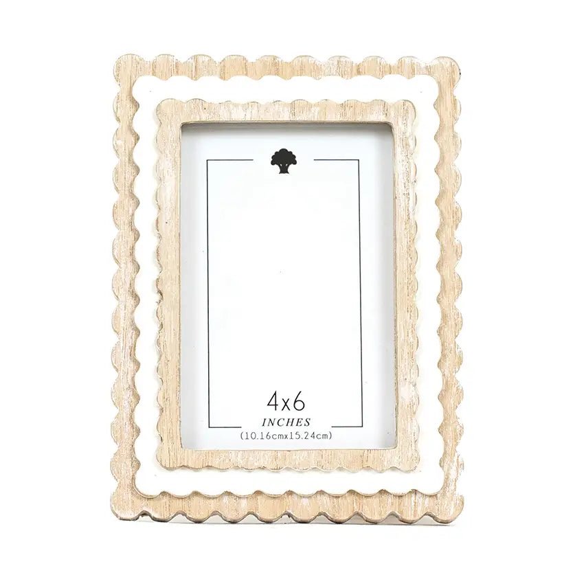 Wood Photo Frame 6 x 8 x 1 in Scallop Edge - Potpourri Gift Shop