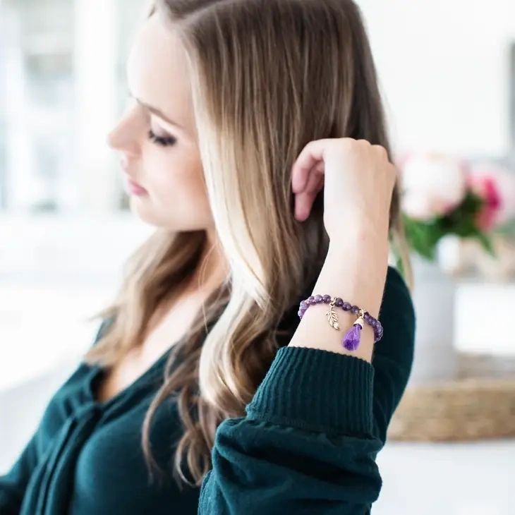 Blue Sodalite Soul Stacks Bracelet [for intuition] - flower charm & tassel