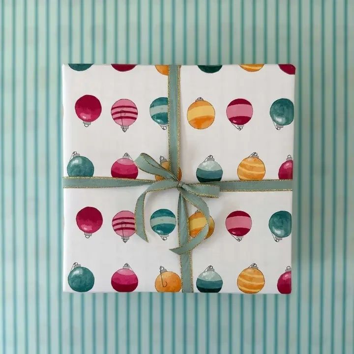 Christmas Ornament Double - Sided Wrapping Paper Roll - Potpourri Gift Shop