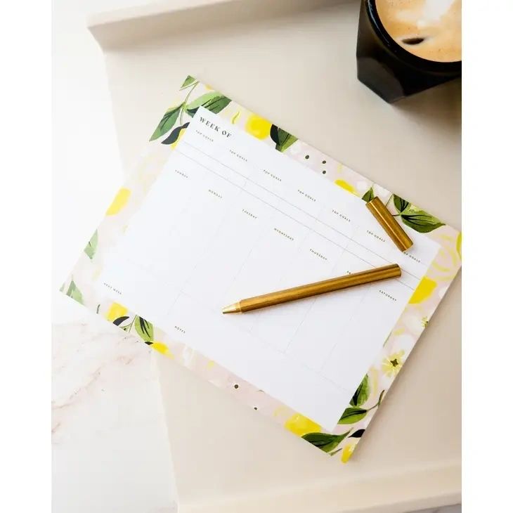 Citron Weekly Planner Desk Notepad - Potpourri Gift Shop