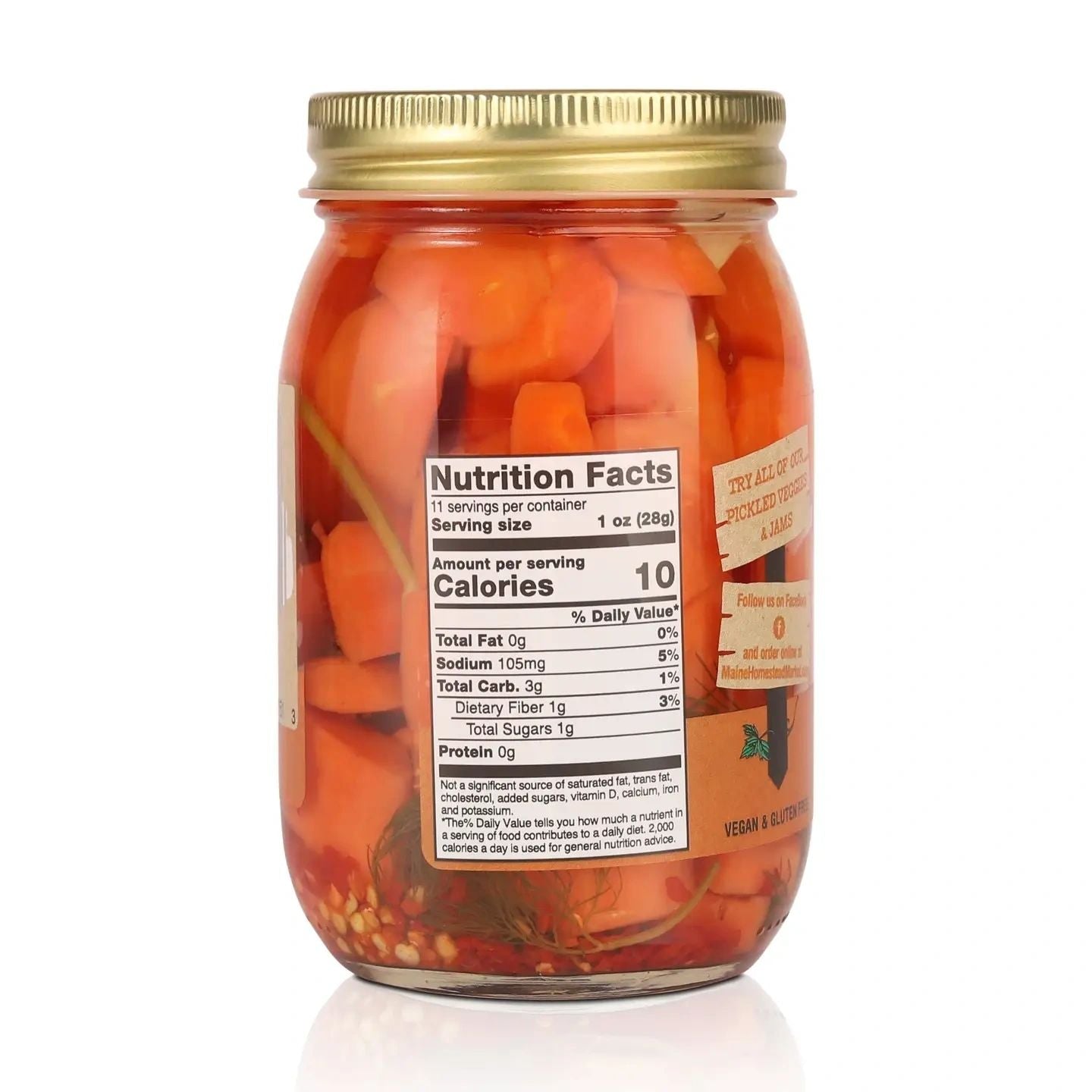 Hot Dill Pickled Carrots, Salad Cut 16 oz.
