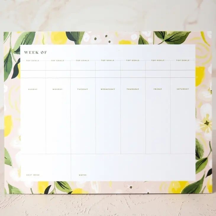 Citron Weekly Planner Desk Notepad - Potpourri Gift Shop