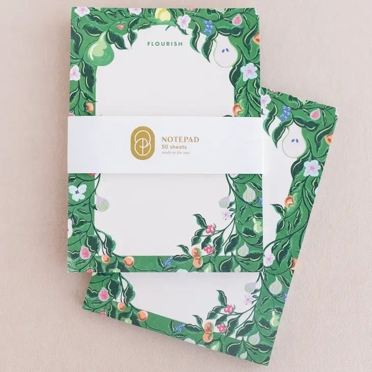 Flourish Blooming Fruits Notepad 50 Sheets - Potpourri Gift Shop