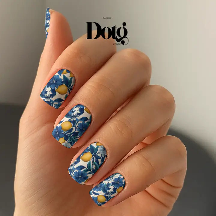 Blue Lemon Nail Wraps