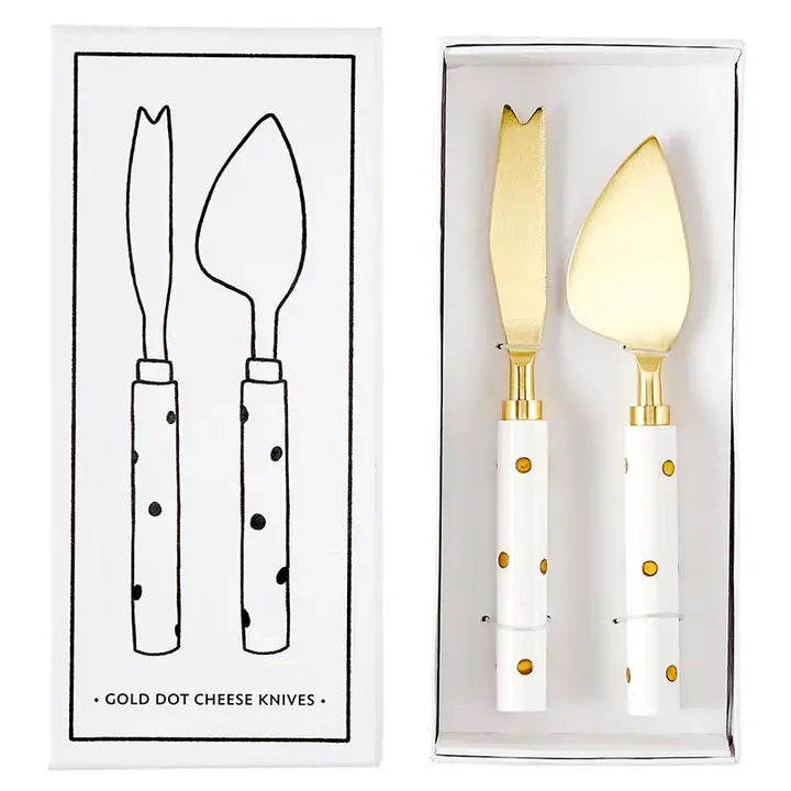 Gold Dot Cheese Knives