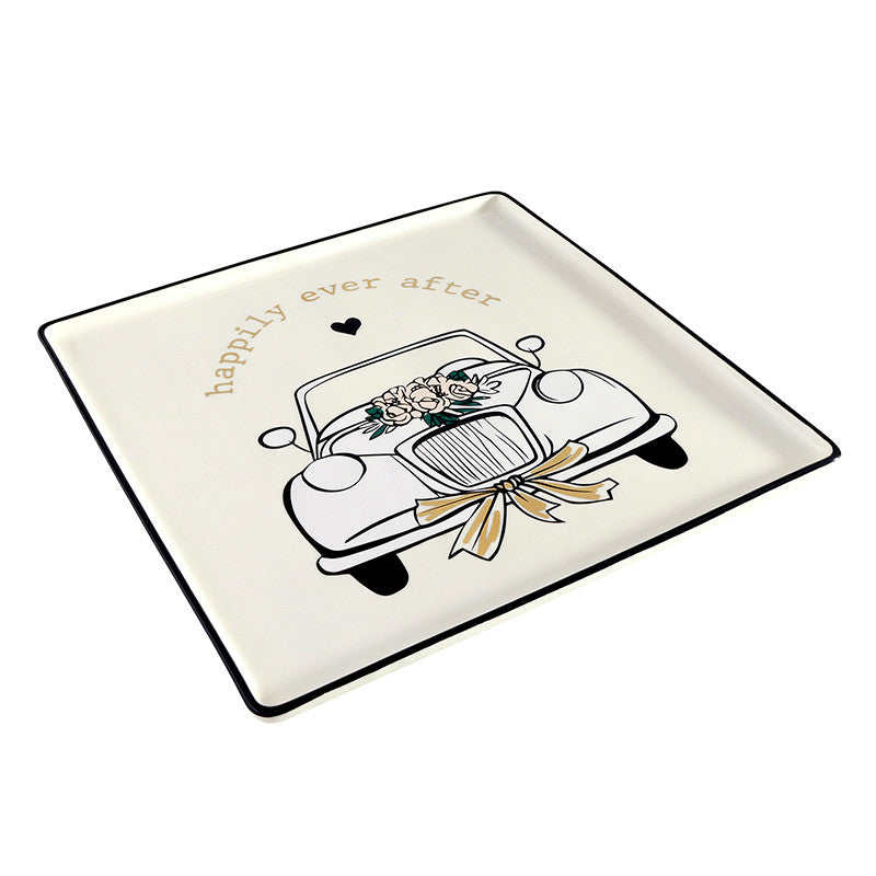 Ceramic Square Platter - Happily Ever After