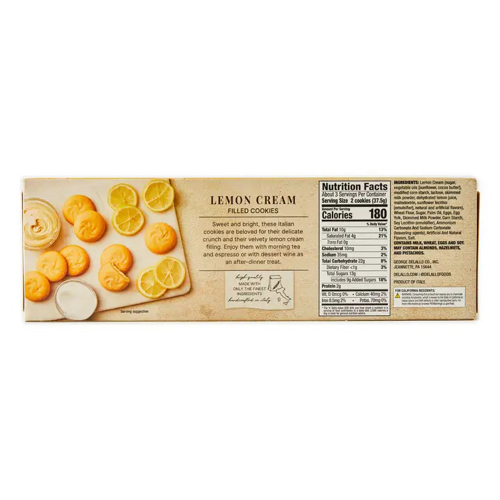 DeLallo Lemon Cream Filled Cream Filled Cookies