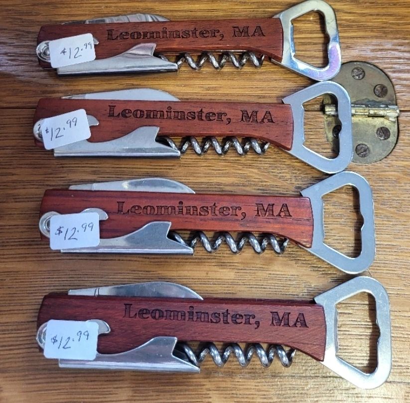 Leominster Engraved Bottle Opener & Wine Corkscrew