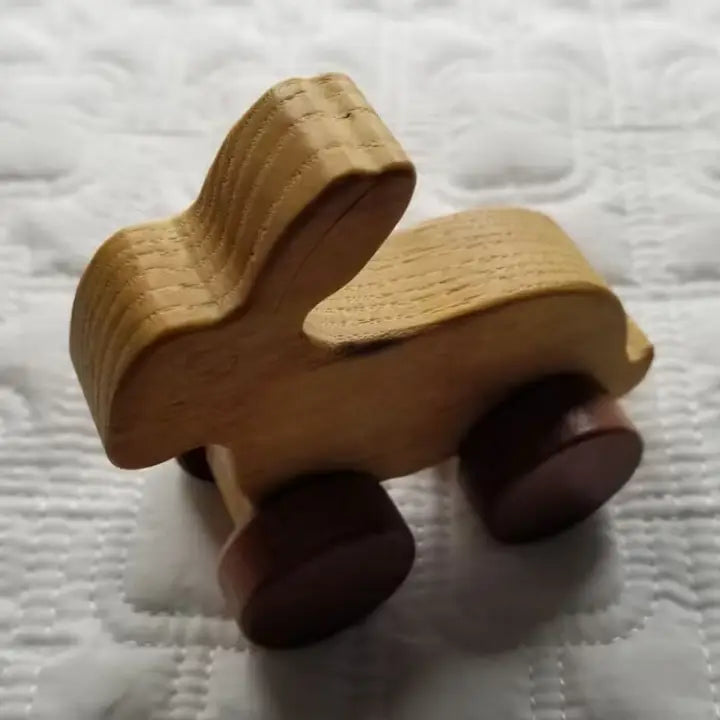 Wooden Bunny Trolley Car Toy