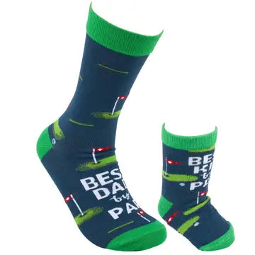 Best Dad by Par & Kid Matching Socks