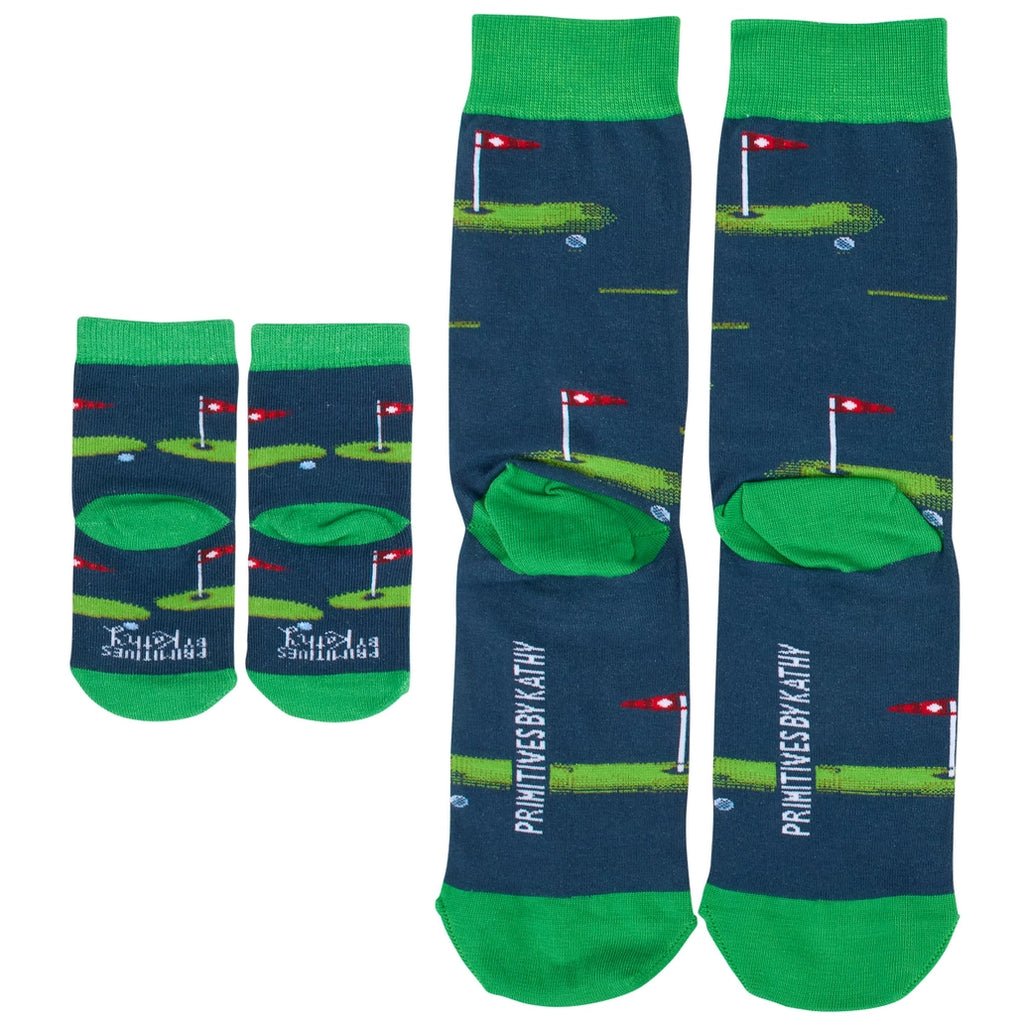 Best Dad by Par & Kid Matching Socks