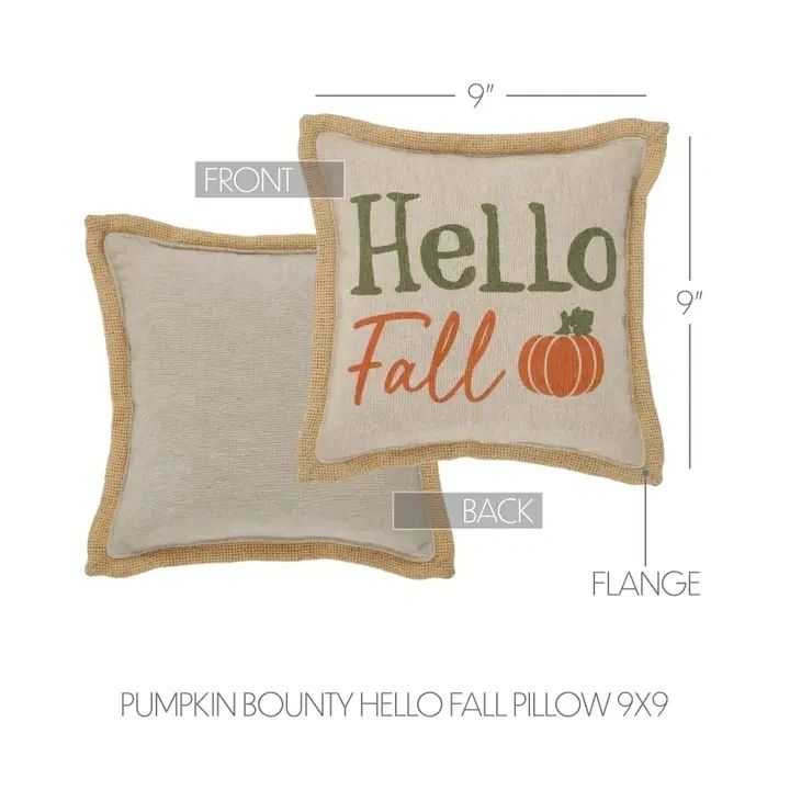 Hello Fall Throw Pillow 9x9"