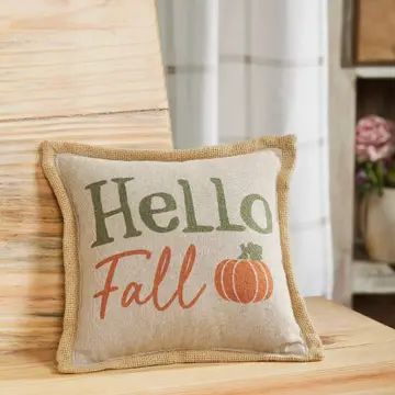 Hello Fall Throw Pillow 9x9"