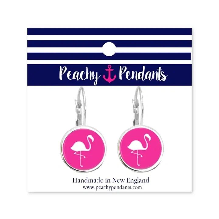 Hot Pink Flamingo Dangle Earrings