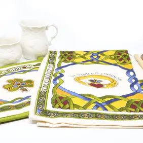 Irish Emblem Tea Towel & Shamrock Potholder
