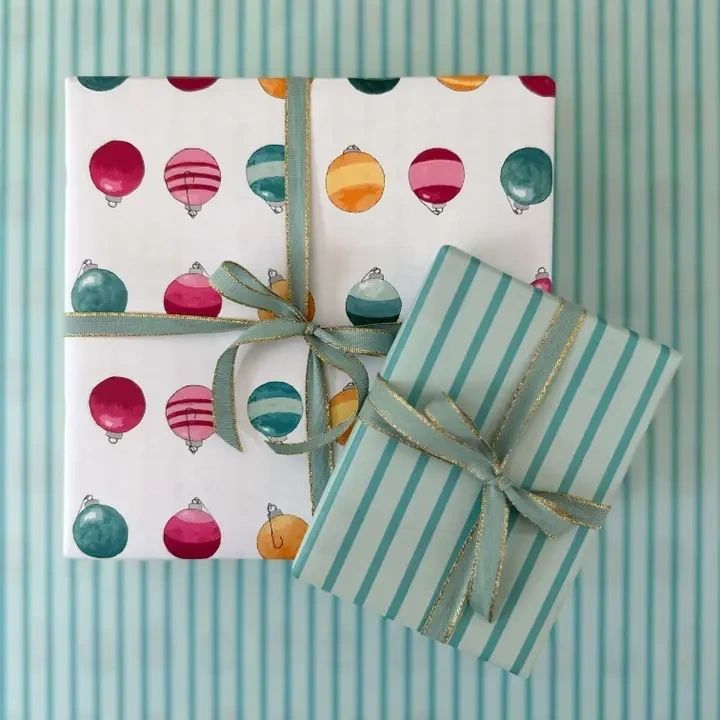 Christmas Ornament Double - Sided Wrapping Paper Roll - Potpourri Gift Shop