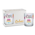 Culver Frosted Happy Birthday Double Old Fashion Glasses, (2)