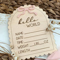 Hello World Bow Theme Stat Sign
