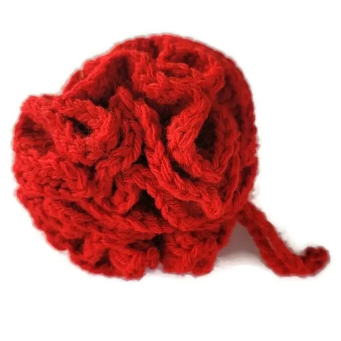 Red Shower & Bath Puff