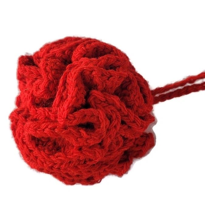 Red Shower & Bath Puff